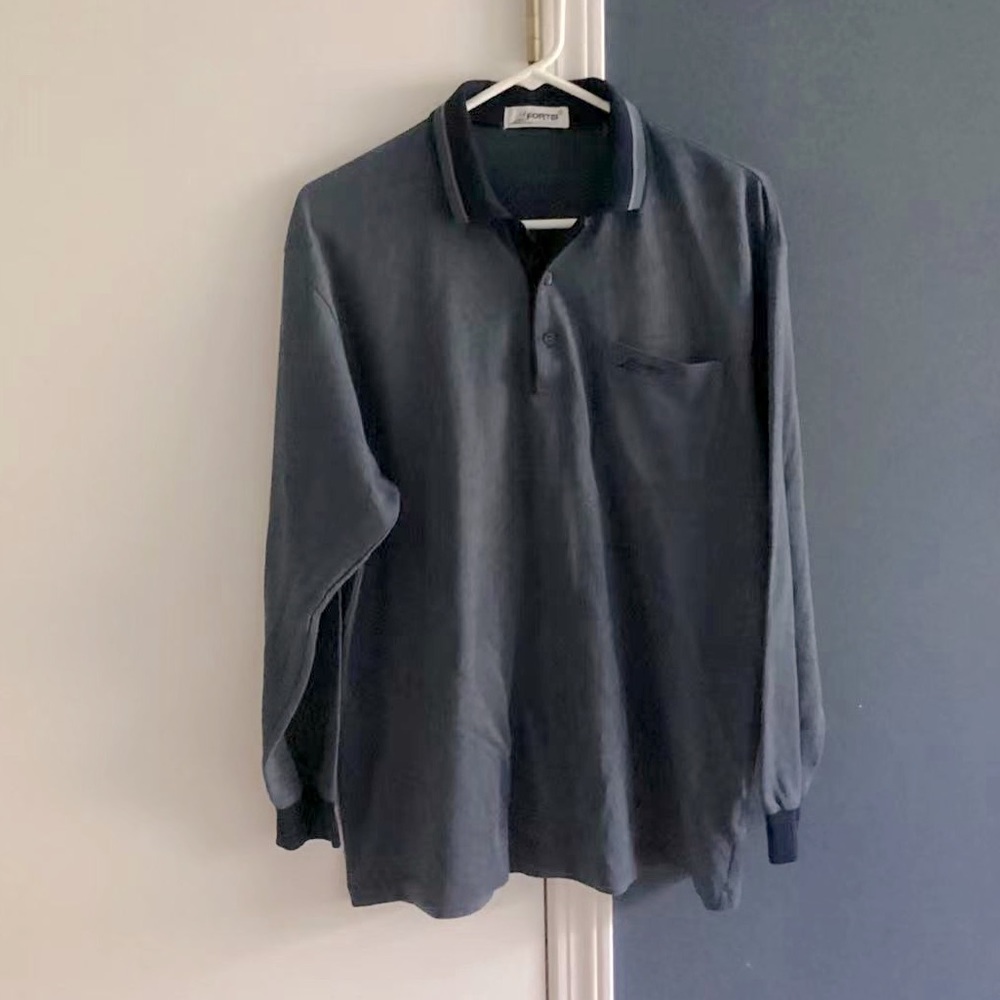 FORTEI VINTAGE Y2K Mens 5 Long Sleeve Polo